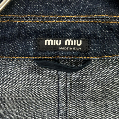 MIUMIU ミュウミュウ インディゴ ステッチデザイン テーラードデニムジャケット ジャケット