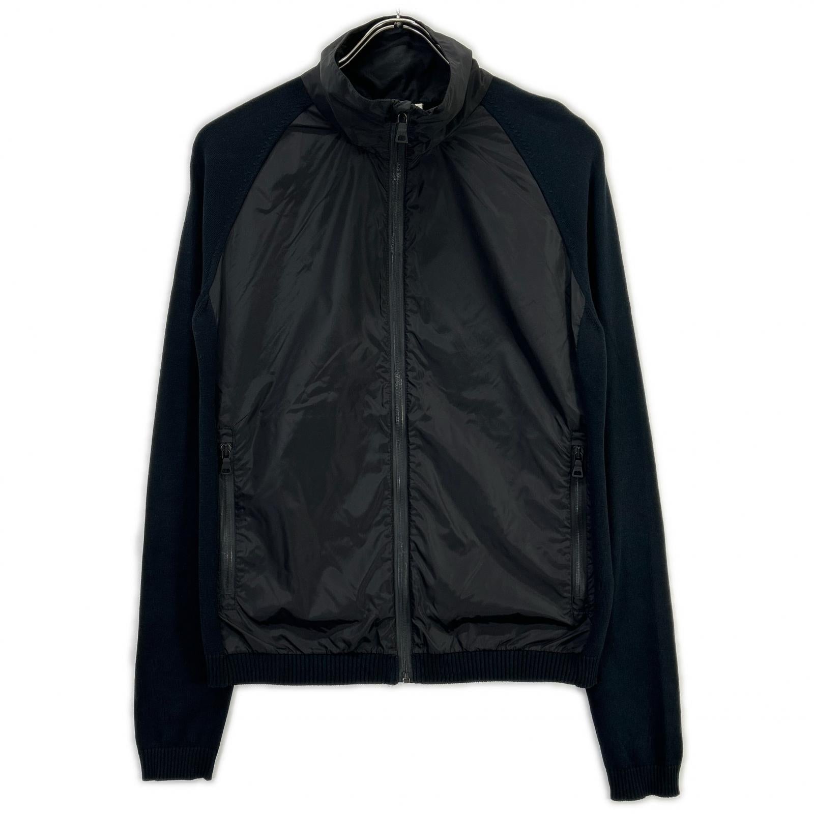 PRADA SPORT プラダスポーツ SMC405 11年製 ブラック ナイロン×コットン ニット切替トラックジャケット ジャケット