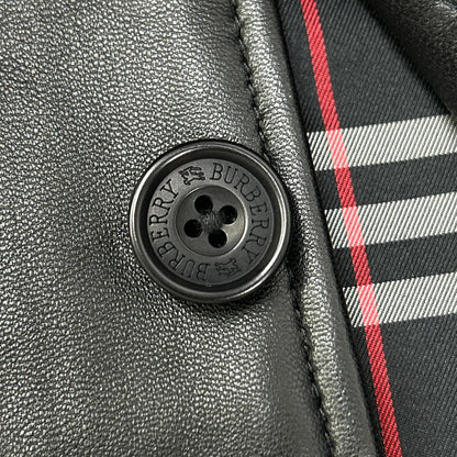 Burberry Black Label バーバリーブラックレーベル BME95-705-09 ブラック 羊革 裏地チェック3Bテーラードレザージャケット ジャケット