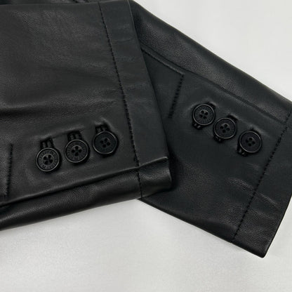 Burberry Black Label バーバリーブラックレーベル BME95-705-09 ブラック 羊革 裏地チェック3Bテーラードレザージャケット ジャケット