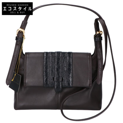 BEAUGRAND ボーグラン 3322-2 ソフト牛/クロコ フラップ ショルダーバッグ