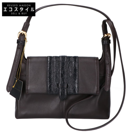 BEAUGRAND ボーグラン 3322-2 ソフト牛/クロコ フラップ ショルダーバッグ