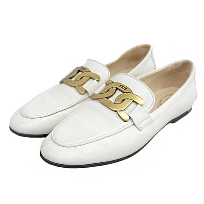 TOD'S トッズ ケイトレザー ローファー シューズ レディース ホワイト 37 1/2 シューズ
