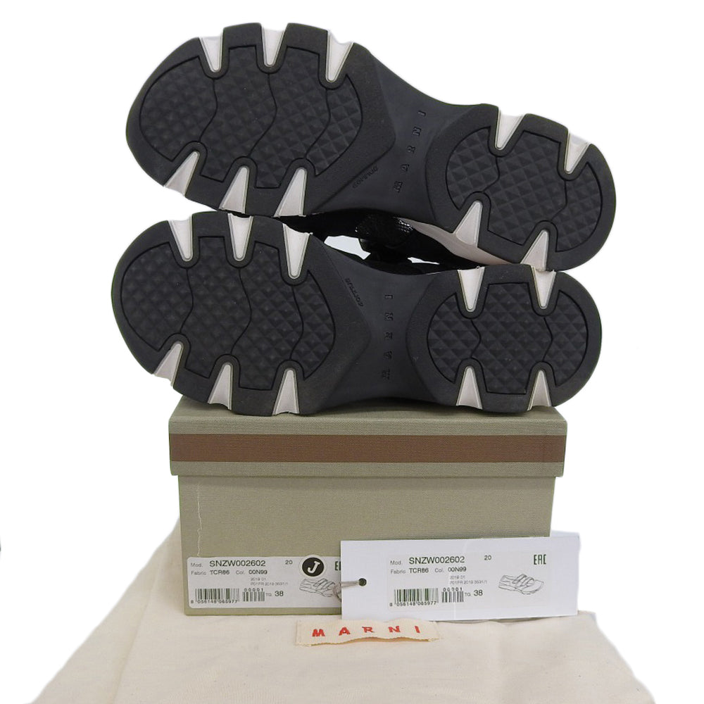 MARNI マルニ 美品 ベルクロ メッシュサンダル シューズ レディース ブラック 38 SNZW002602 シューズ