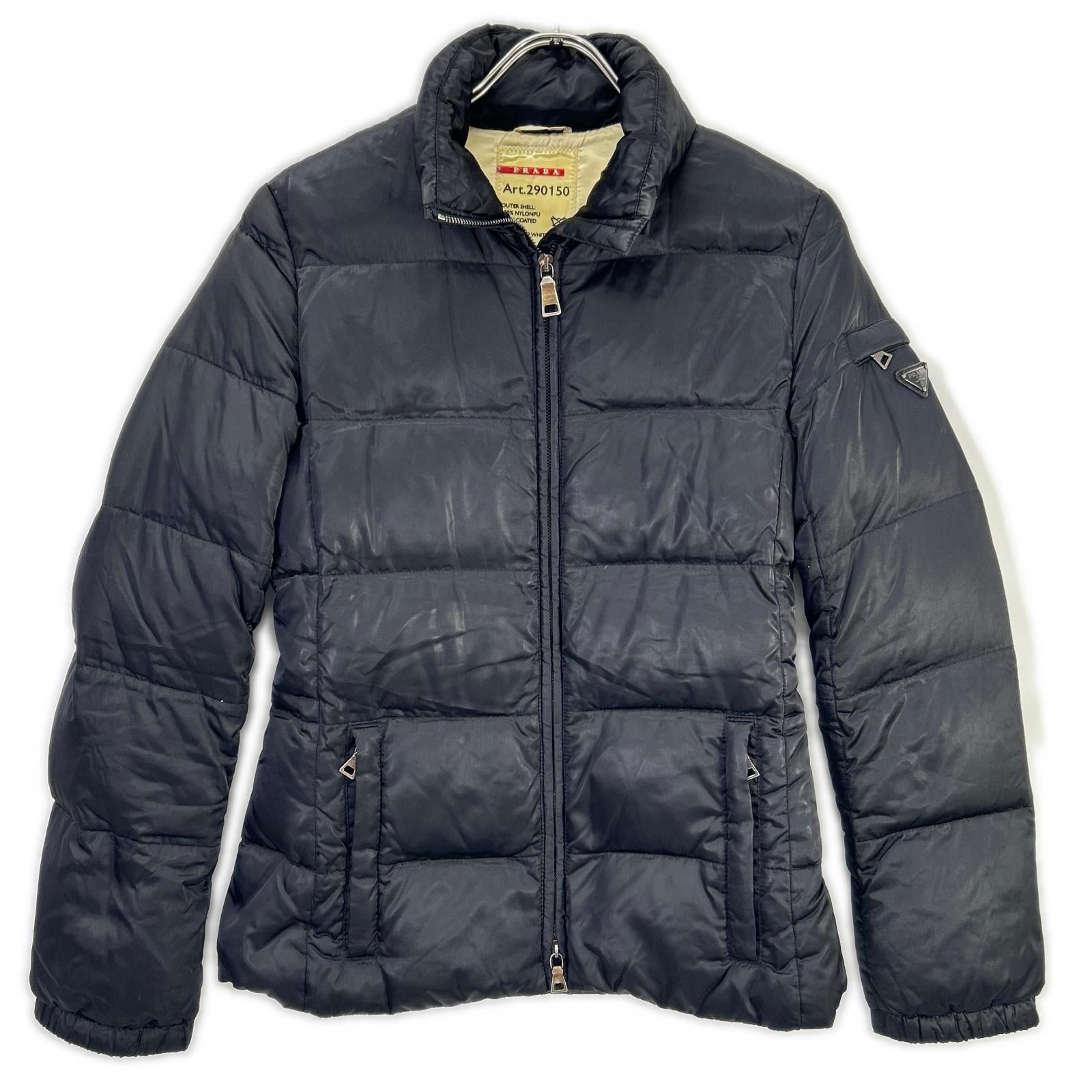 PRADA SPORT プラダスポーツ 290150 ブラック ナイロン トライアングルロゴ ダウンジャケット ジャケット
