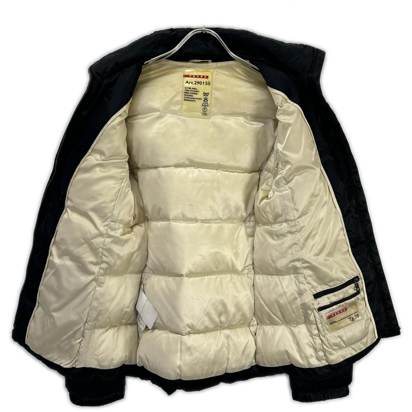 PRADA SPORT プラダスポーツ 290150 ブラック ナイロン トライアングルロゴ ダウンジャケット ジャケット