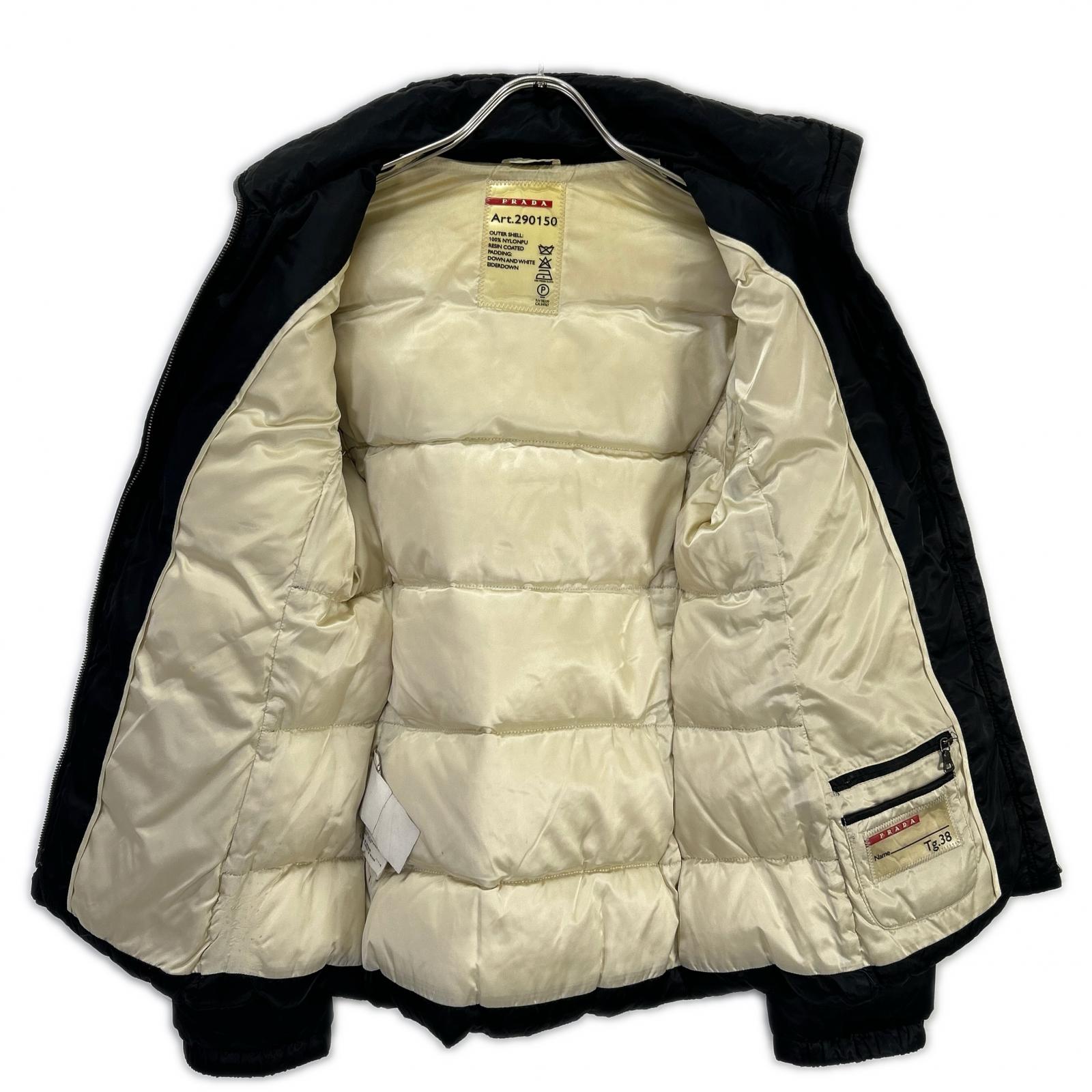 PRADA SPORT プラダスポーツ 290150 ブラック ナイロン トライアングルロゴ ダウンジャケット ジャケット