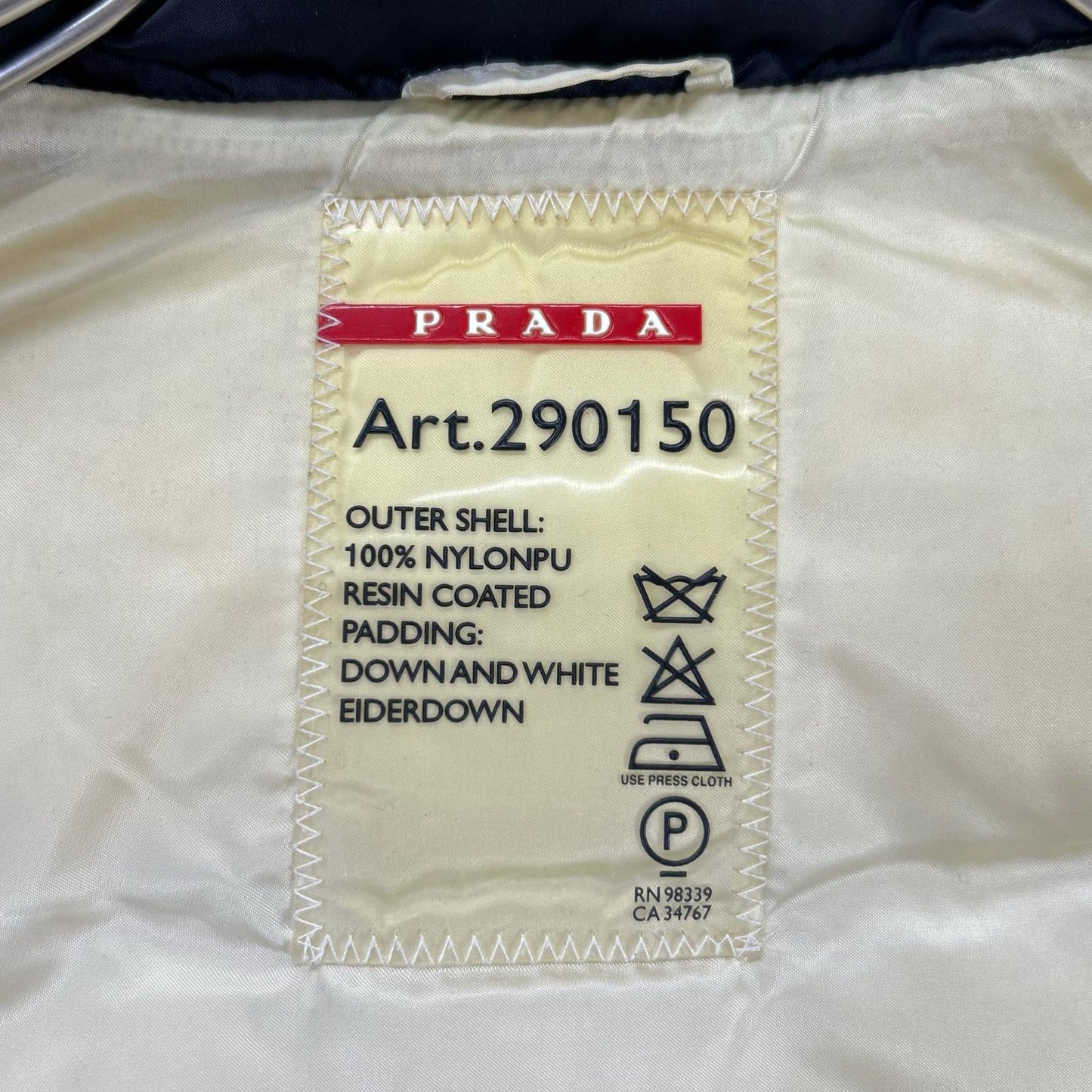 PRADA SPORT プラダスポーツ 290150 ブラック ナイロン トライアングルロゴ ダウンジャケット ジャケット