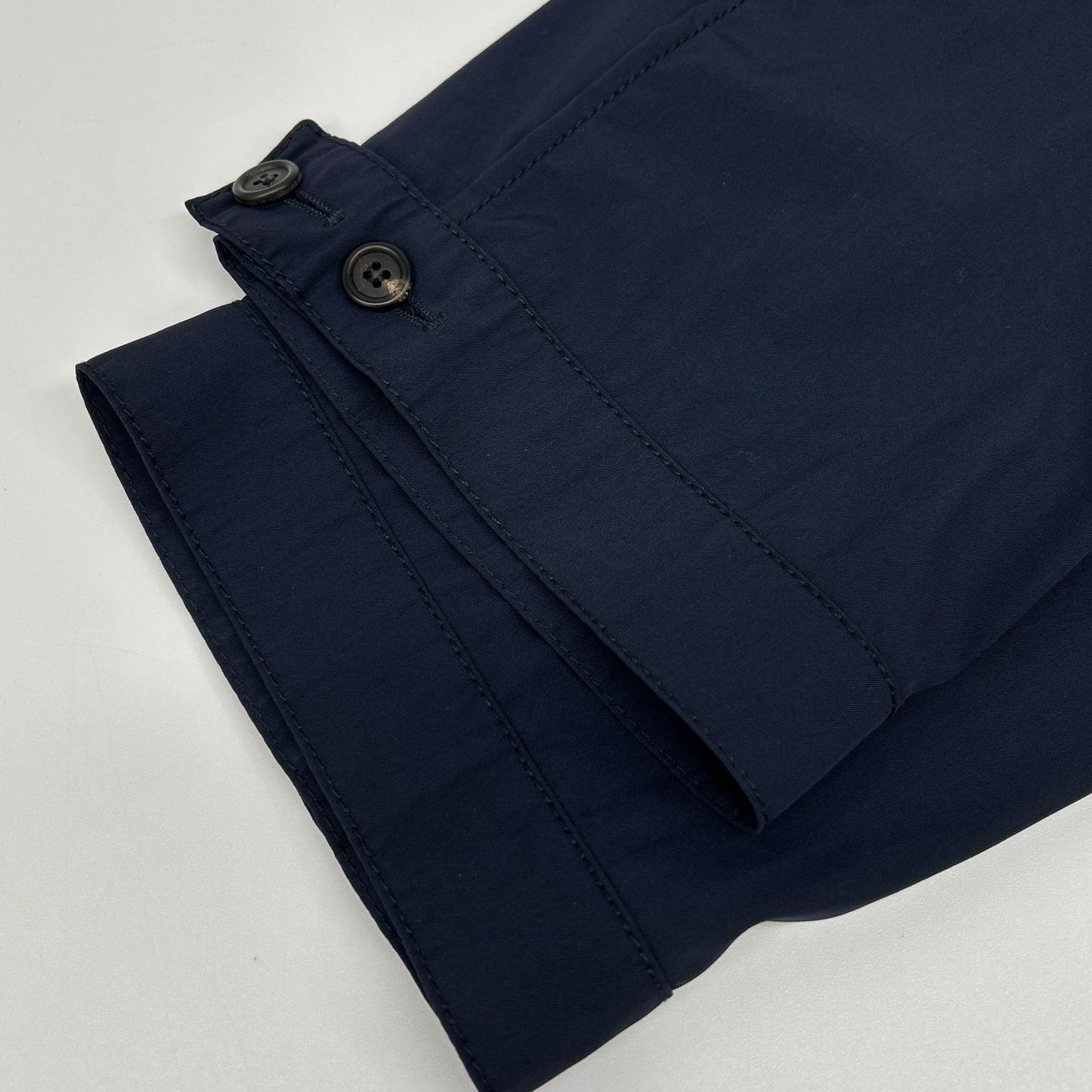PRADA プラダ P2583 ネイビー 1タック クロップドナイロンパンツ ボトムス