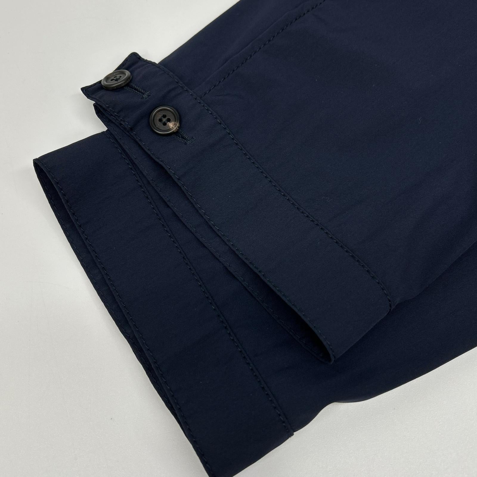 PRADA プラダ P2583 ネイビー 1タック クロップドナイロンパンツ ボトムス