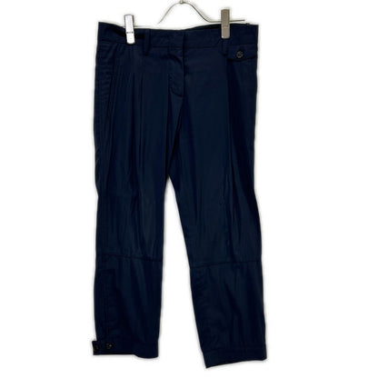 PRADA プラダ P2583 ネイビー 1タック クロップドナイロンパンツ ボトムス