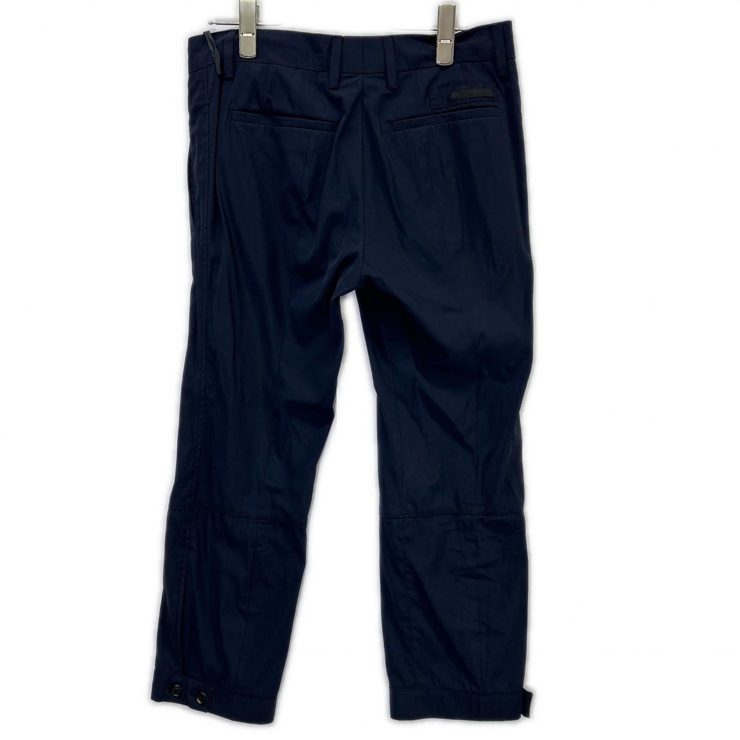 PRADA プラダ P2583 ネイビー 1タック クロップドナイロンパンツ ボトムス