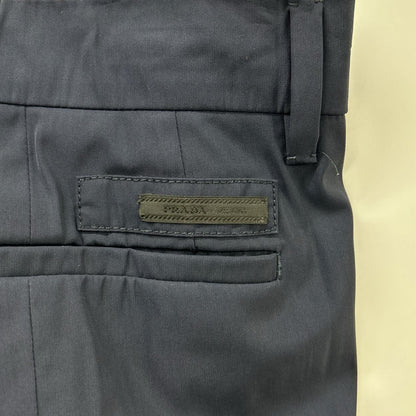 PRADA プラダ P2583 ネイビー 1タック クロップドナイロンパンツ ボトムス