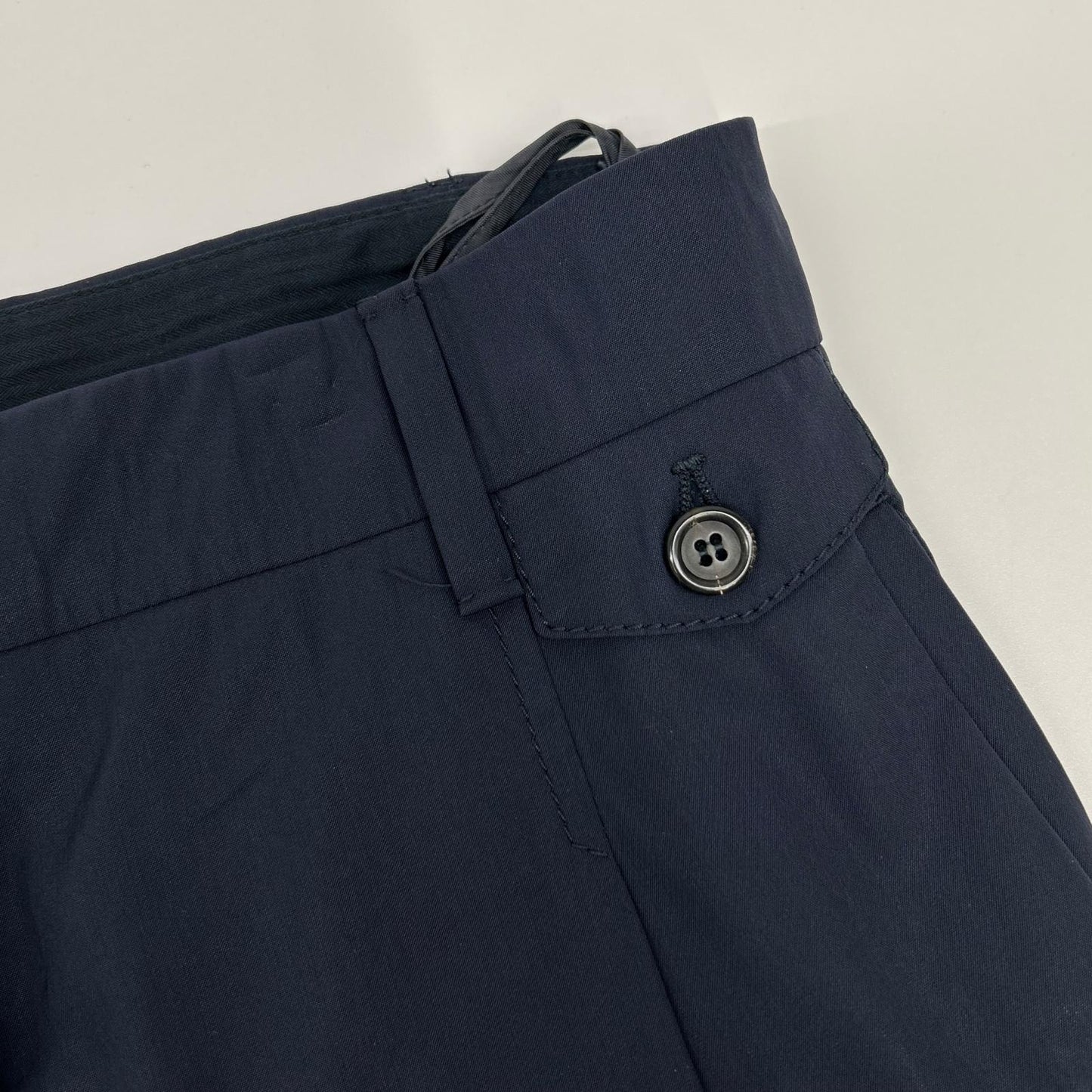 PRADA プラダ P2583 ネイビー 1タック クロップドナイロンパンツ ボトムス