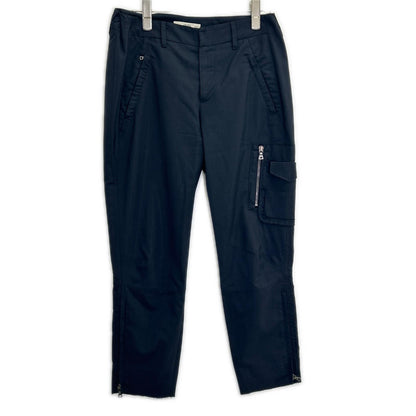 PRADA プラダ P2497 ネイビー ウール ジップポケット テーパードパンツ ボトムス