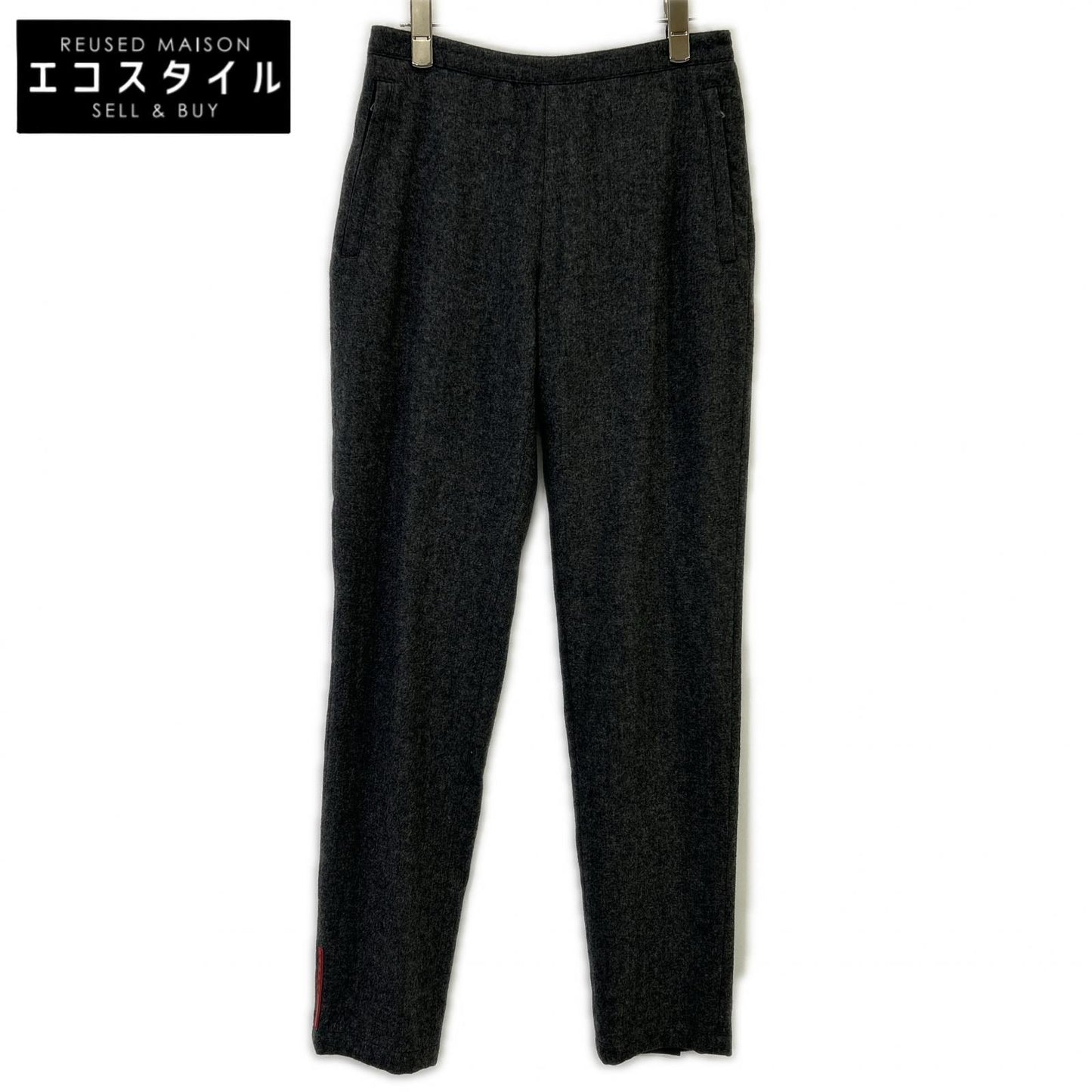 PRADA SPORT gray wool side-zip slacks bottoms