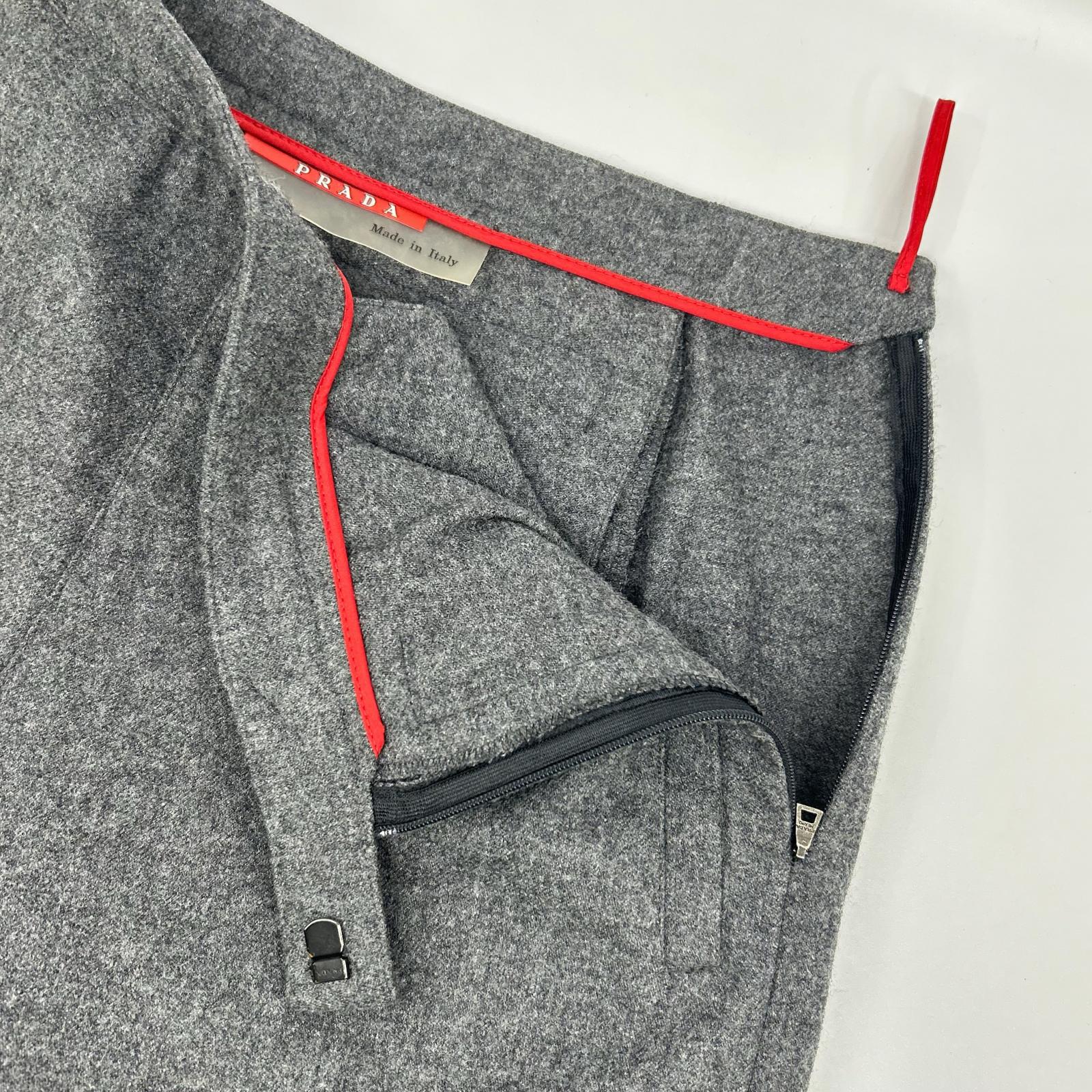 PRADA SPORT gray wool side-zip slacks bottoms