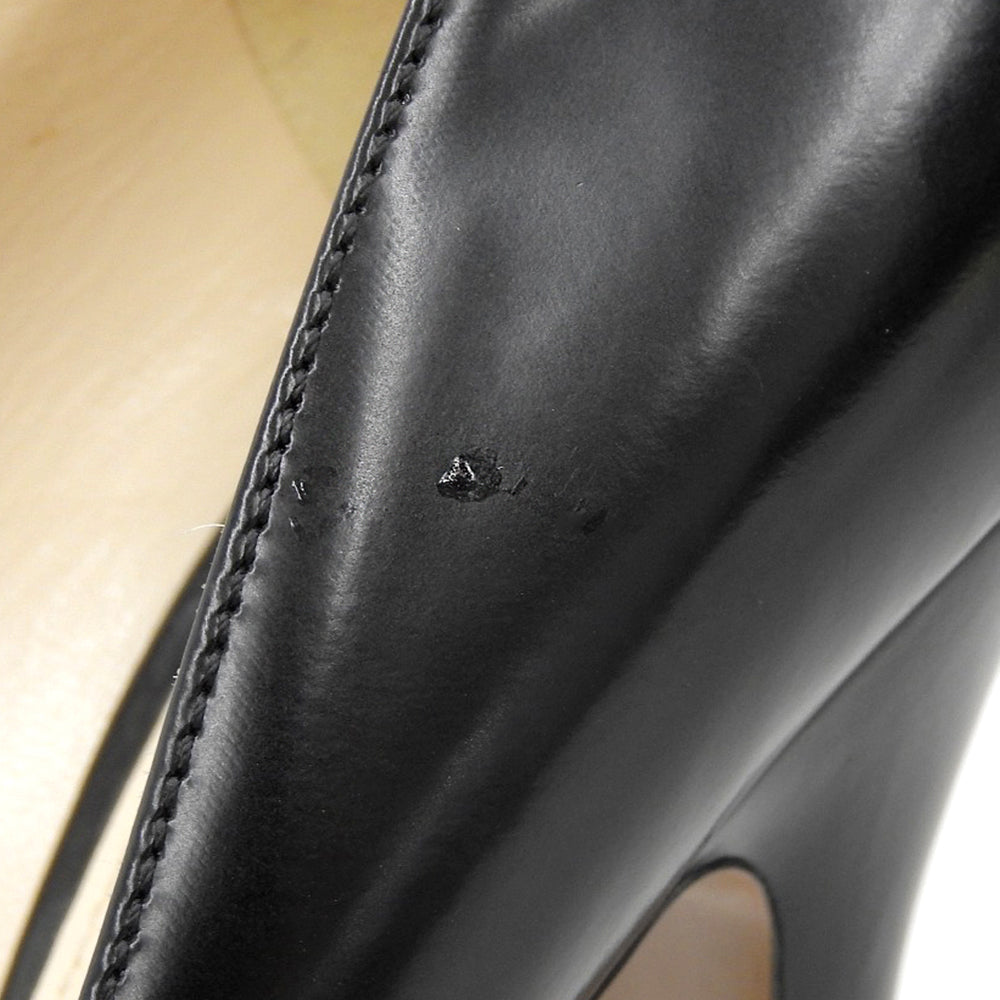 PRADA プラダ レザー ハイヒールパンプス シューズ レディース 黒 ブラック 37 1/2 シューズ