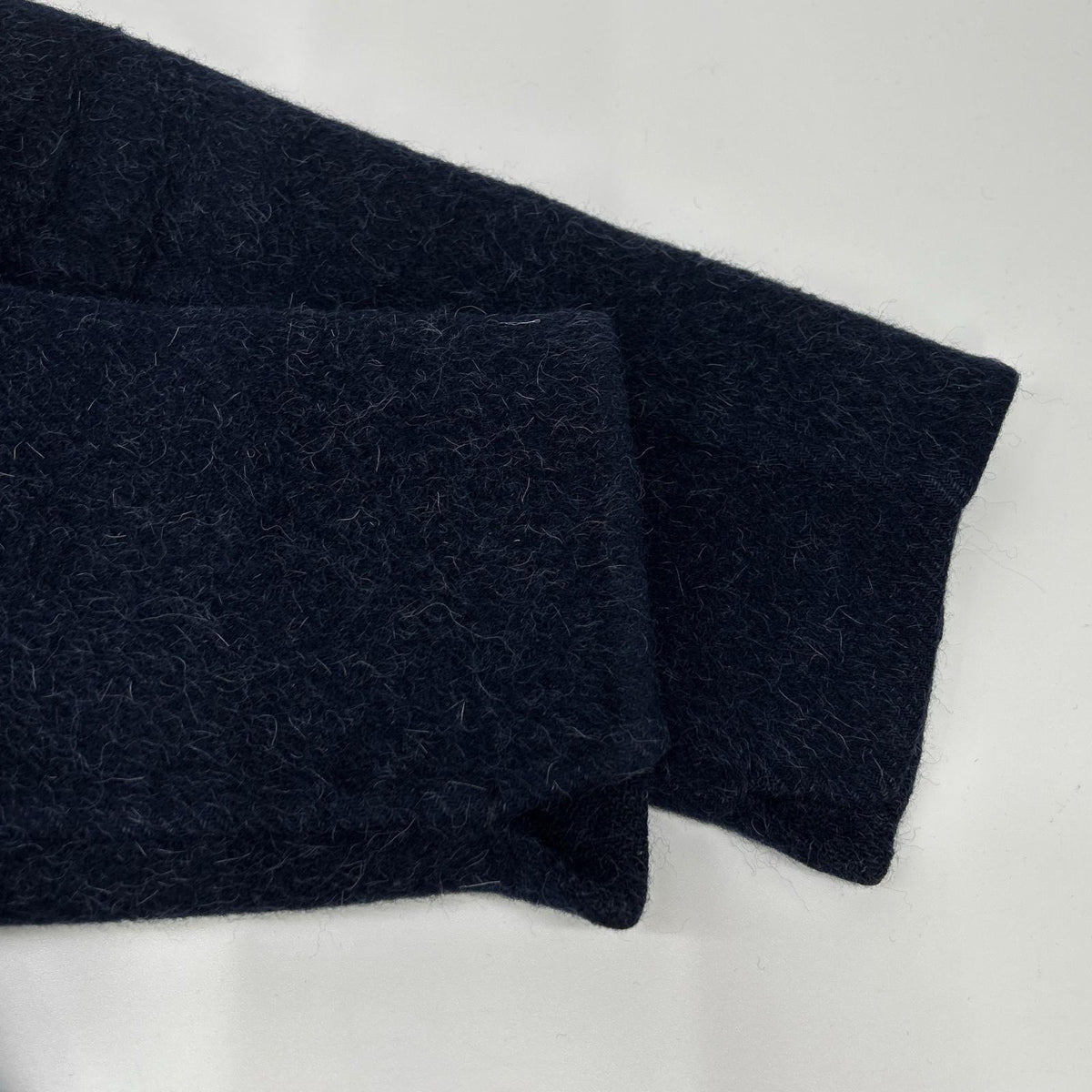 S MaxMara 90160163 Navy Wool Angora CUCITO A MANO Belted Coat Coat