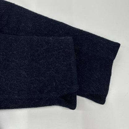 S MaxMara 90160163 Navy Wool Angora CUCITO A MANO Belted Coat Coat