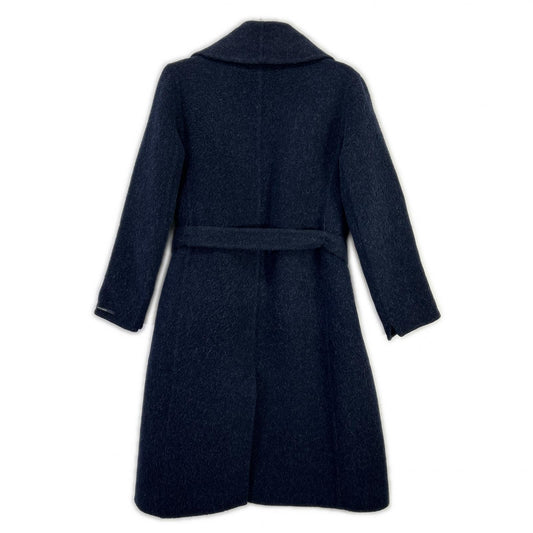 S MaxMara エスマックスマーラ 90160163 ネイビー ウールアンゴラ CUCITO A MANO ベルト付き コート コート