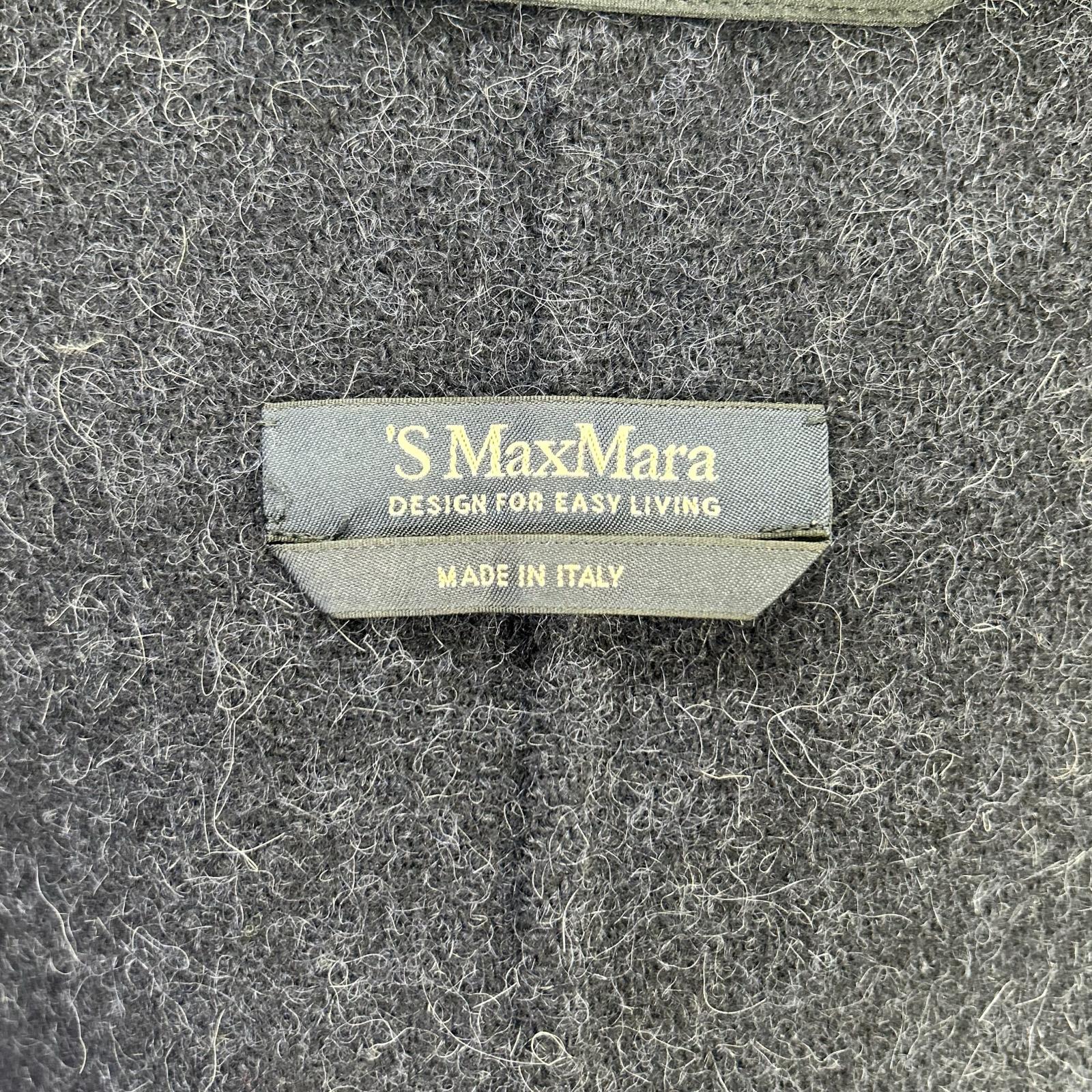 S MaxMara エスマックスマーラ 90160163 ネイビー ウールアンゴラ CUCITO A MANO ベルト付き コート コート