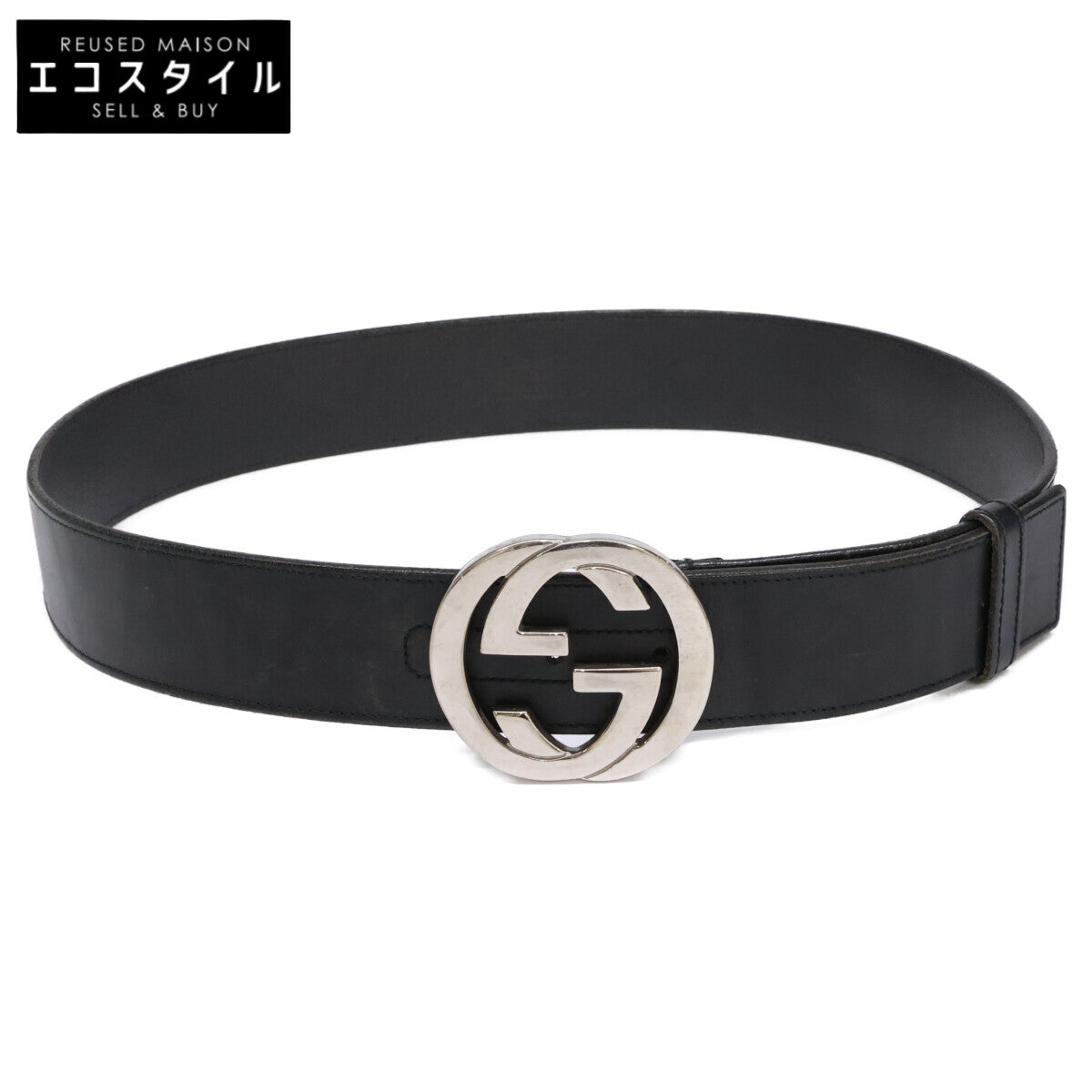 GUCCI グッチ 114984 インターロッキングG レザー ベルト