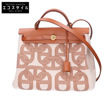 HERMES エルメス 新品同様 W刻印 エールバッグジップPM ルトゥルネ シェーヌダンクル柄 フォーブ ヴァッシュハンター トワルアッシュ 2WAY ショルダーバッグ ハンドバッグ