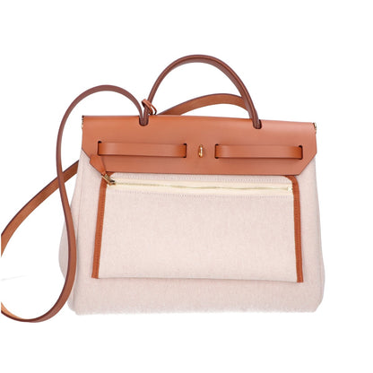 HERMES エルメス 新品同様 W刻印 エールバッグジップPM ルトゥルネ シェーヌダンクル柄 フォーブ ヴァッシュハンター トワルアッシュ 2WAY ショルダーバッグ ハンドバッグ