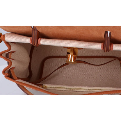 HERMES エルメス 新品同様 W刻印 エールバッグジップPM ルトゥルネ シェーヌダンクル柄 フォーブ ヴァッシュハンター トワルアッシュ 2WAY ショルダーバッグ ハンドバッグ