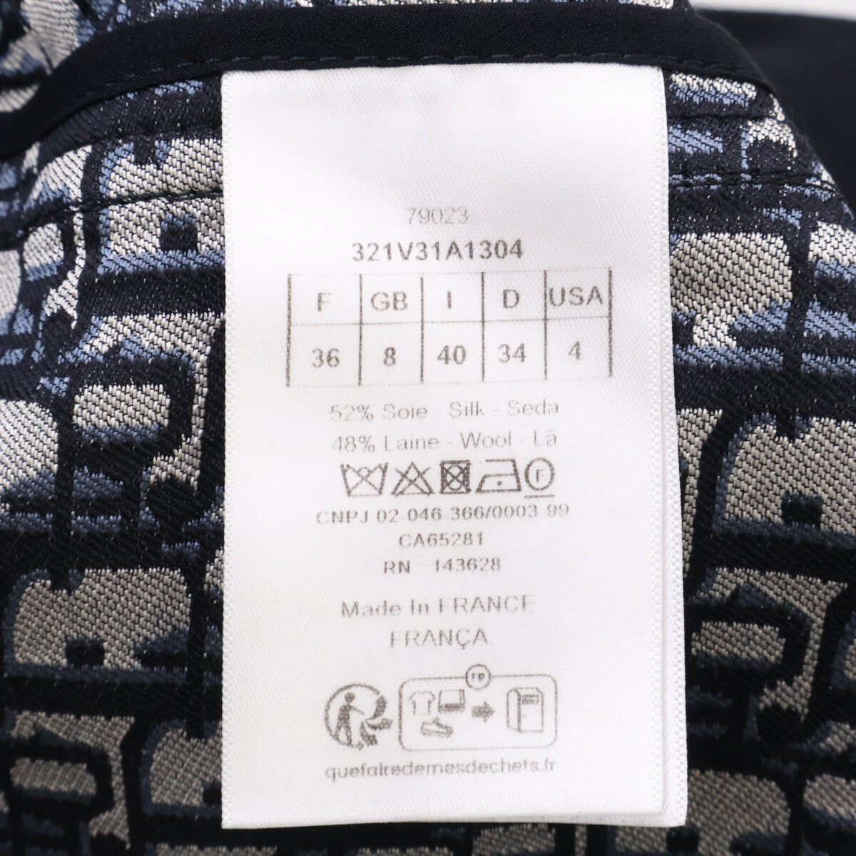 Christian Dior クリスチャンディオール 【美品/国内正規】321V31A1304 裏地オブリーク ロゴスターボタン 半袖ジャケット ジャケット
