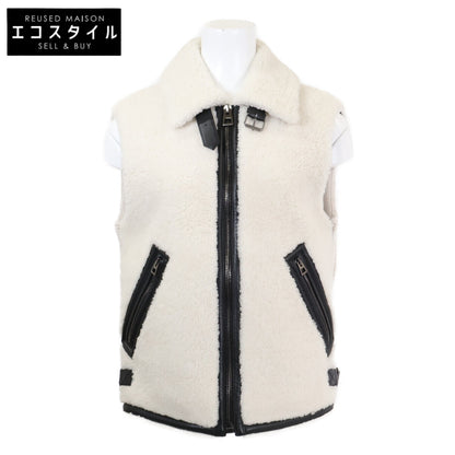 Christian Dior クリスチャンディオール 美品 国内正規 358G44AL841 ラムスキン ムートンファー ウールxカシミア ニット切り替えベスト ジャケット