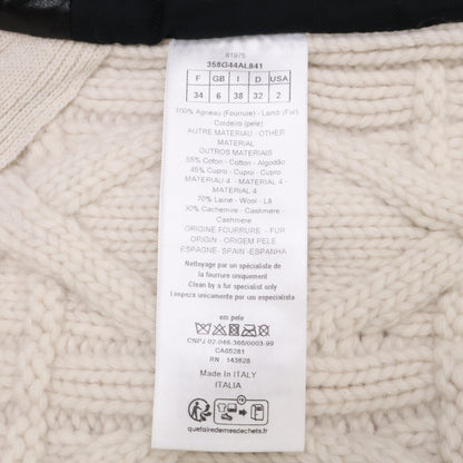 Christian Dior クリスチャンディオール 美品 国内正規 358G44AL841 ラムスキン ムートンファー ウールxカシミア ニット切り替えベスト ジャケット