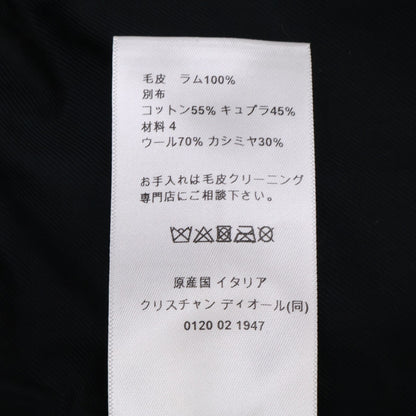 Christian Dior クリスチャンディオール 美品 国内正規 358G44AL841 ラムスキン ムートンファー ウールxカシミア ニット切り替えベスト ジャケット