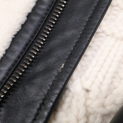 Christian Dior クリスチャンディオール 美品 国内正規 358G44AL841 ラムスキン ムートンファー ウールxカシミア ニット切り替えベスト ジャケット