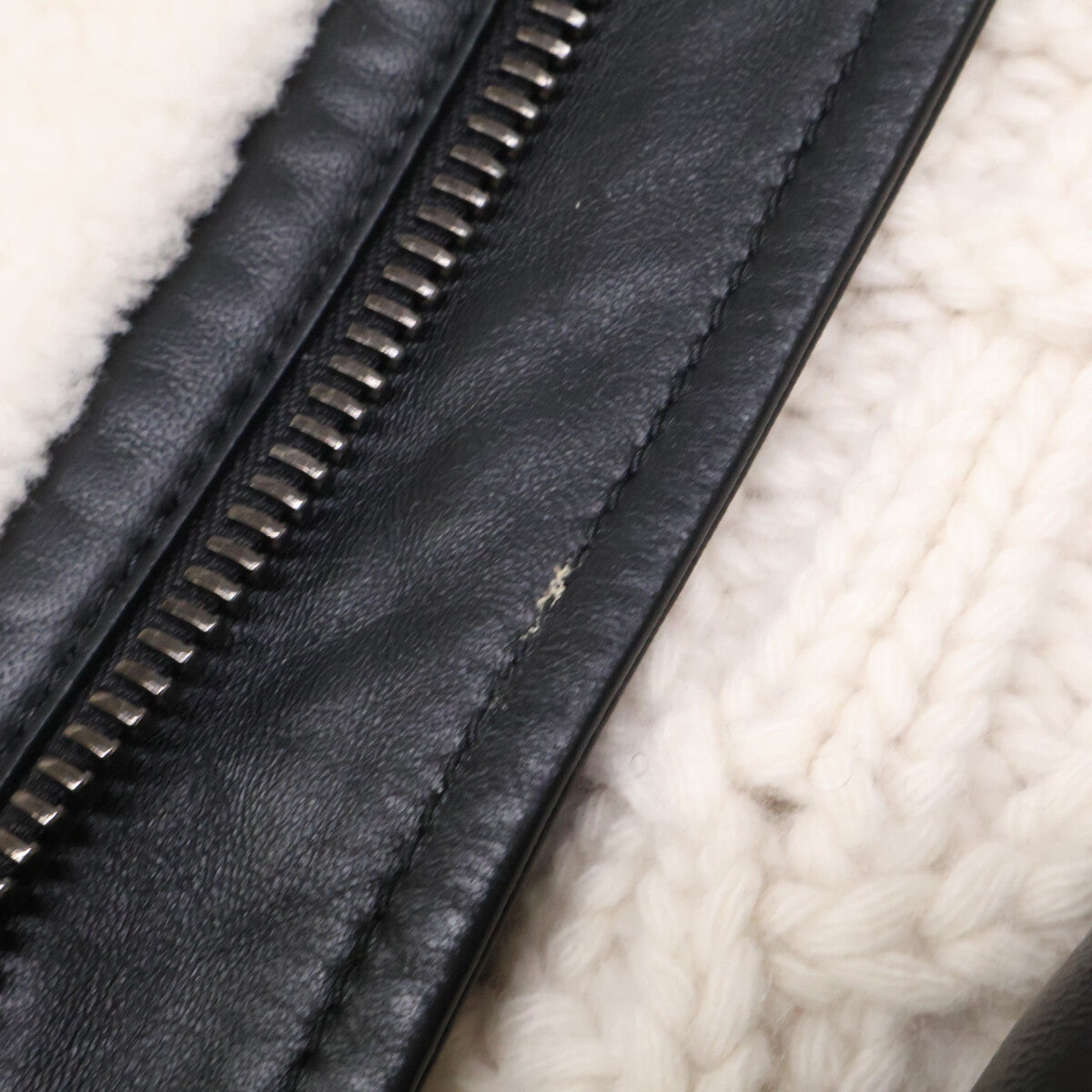 Christian Dior クリスチャンディオール 美品 国内正規 358G44AL841 ラムスキン ムートンファー ウールxカシミア ニット切り替えベスト ジャケット