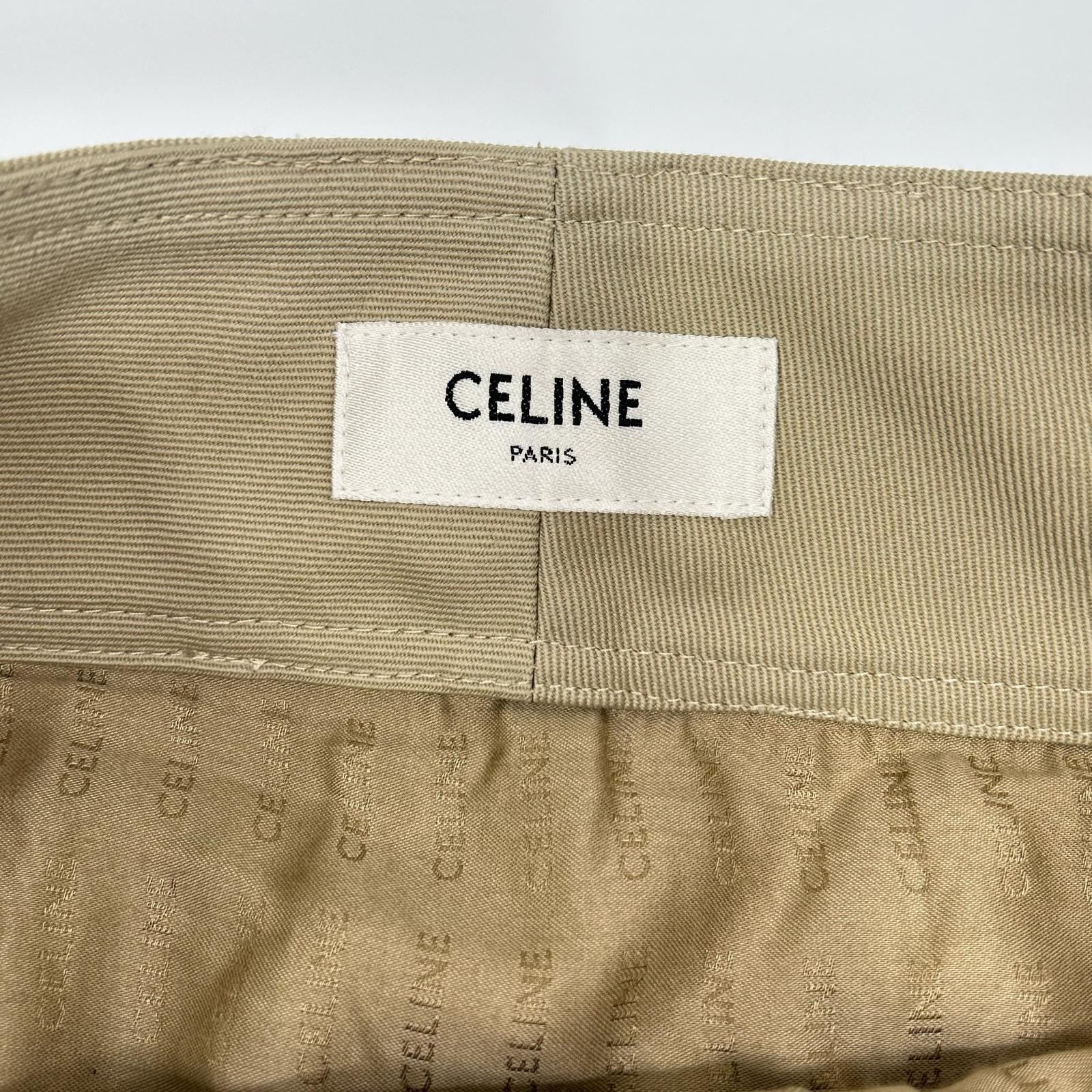 CELINE セリーヌ 2J608092D ベージュ ミリタリー トラペーズミニスカート スカート