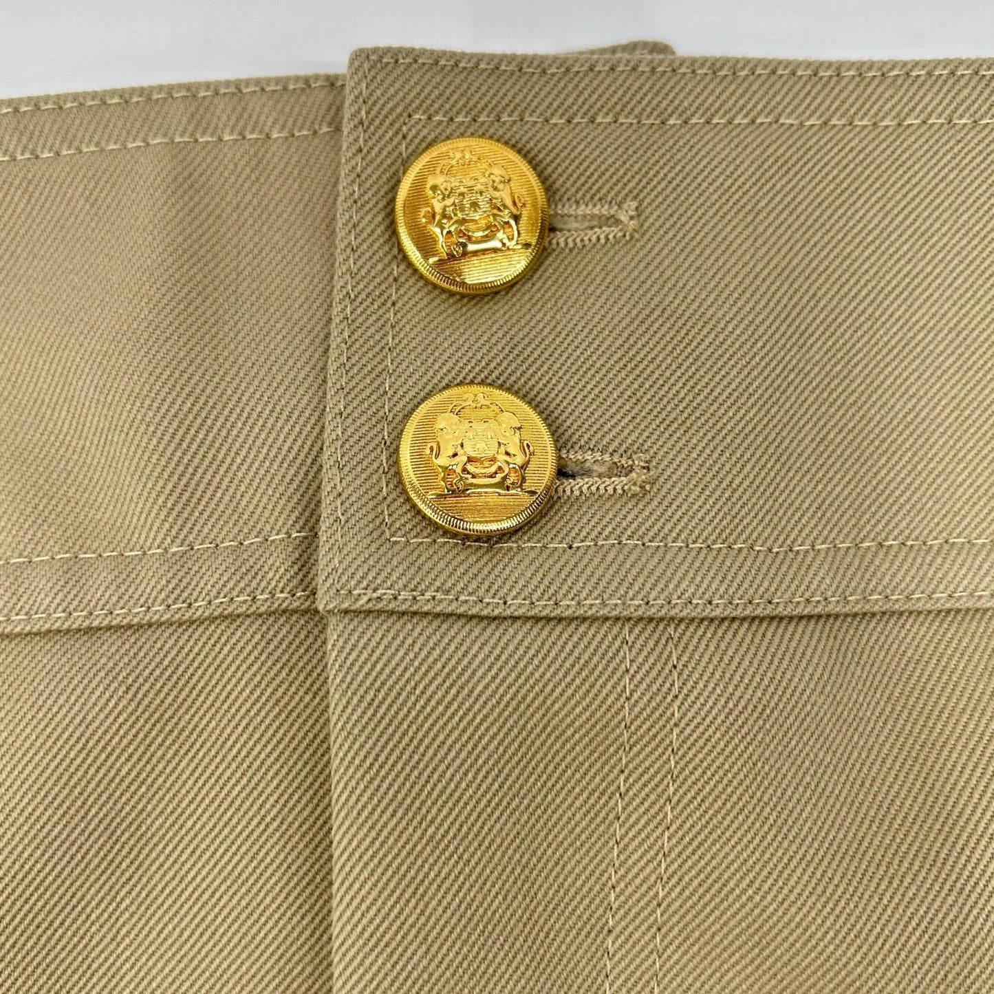 CELINE セリーヌ 2J608092D ベージュ ミリタリー トラペーズミニスカート スカート