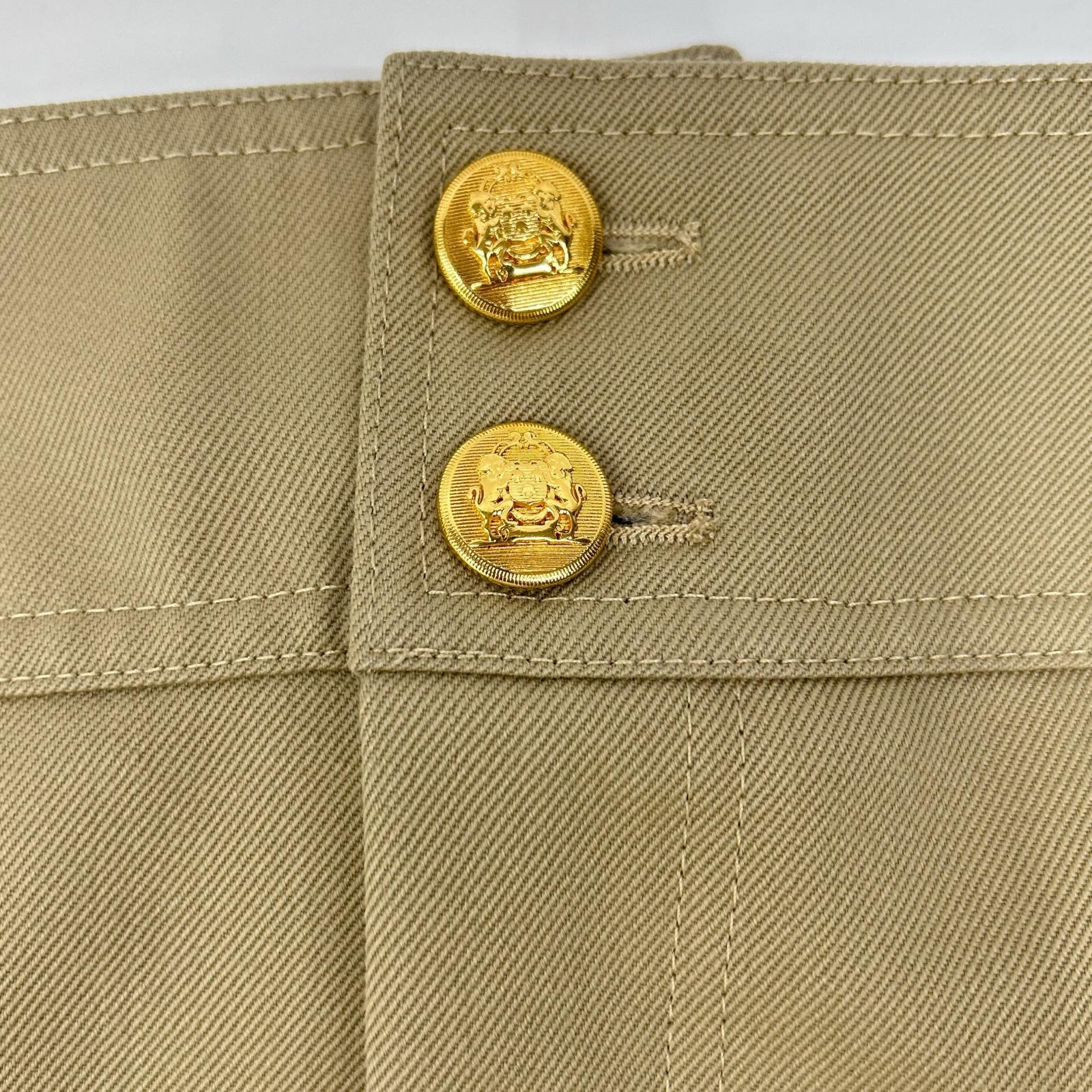 CELINE セリーヌ 2J608092D ベージュ ミリタリー トラペーズミニスカート スカート