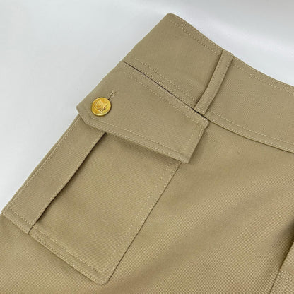 CELINE セリーヌ 2J608092D ベージュ ミリタリー トラペーズミニスカート スカート