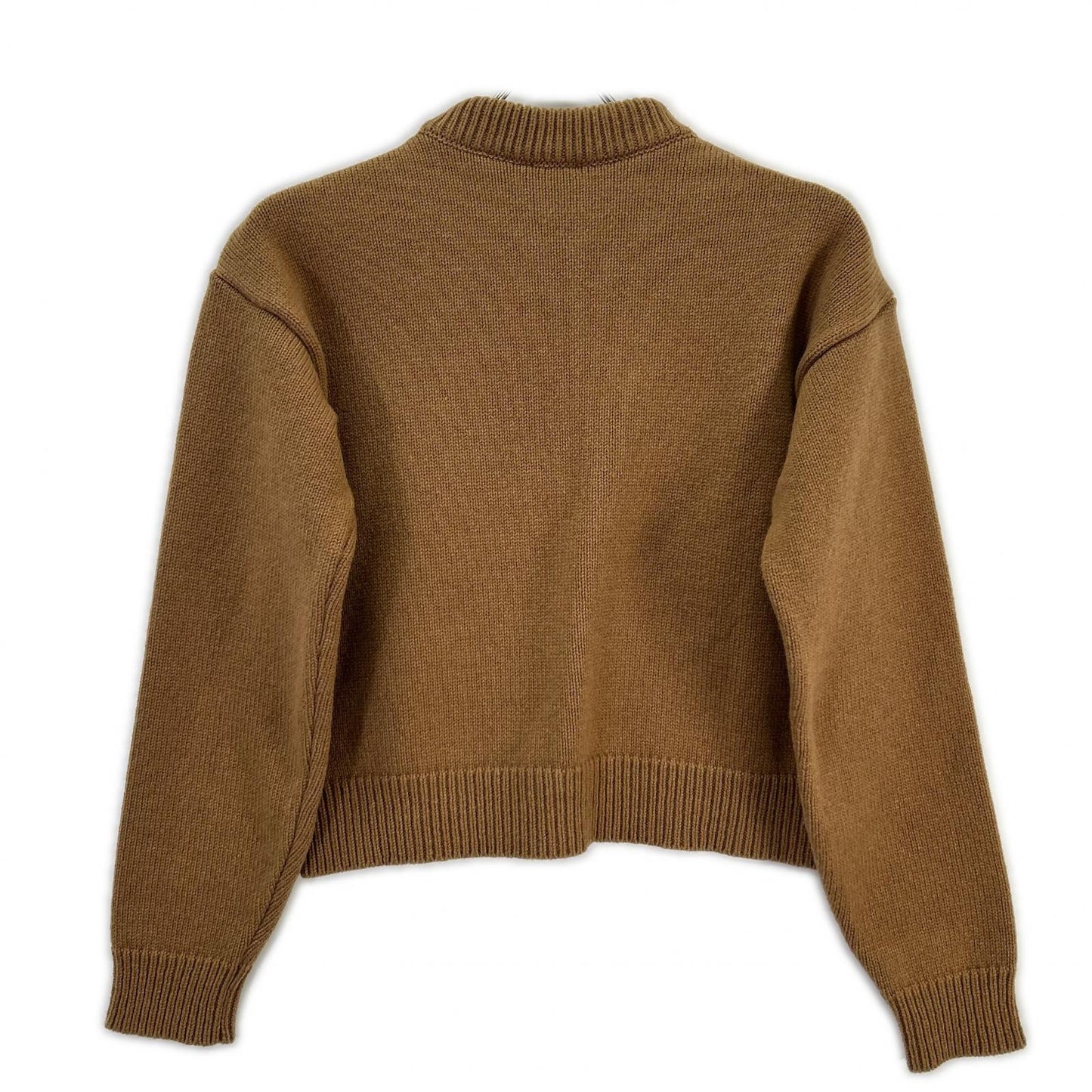 PATOU パトゥ 25年製 25A-KN278-8064 ブラウン ウール100 フロントロゴ ロングスリーブニット トップス