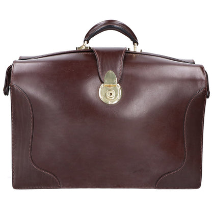 MANSOU Bridle leather three-gusset Dalles business bag/briefcase