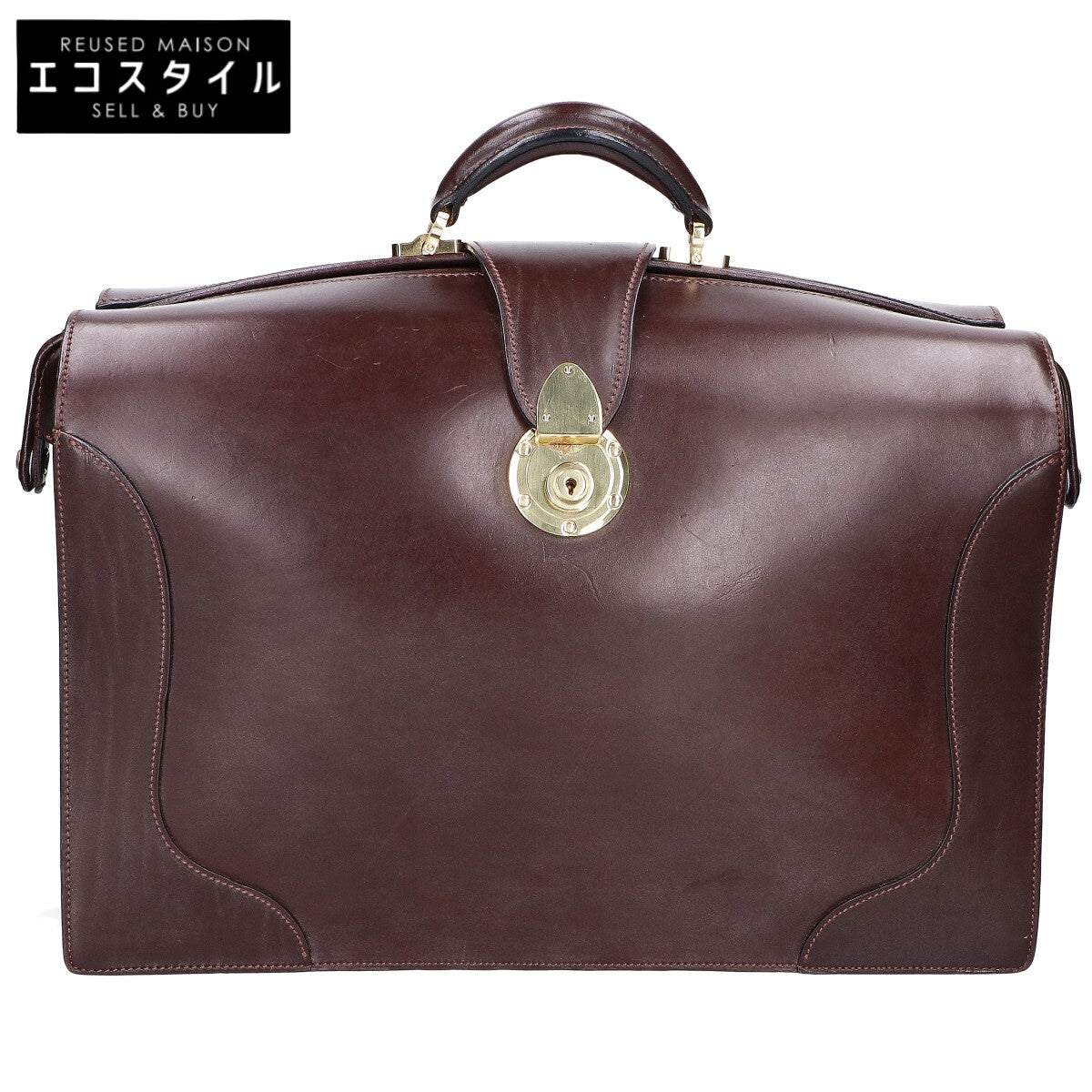 MANSOU Bridle leather three-gusset Dalles business bag/briefcase