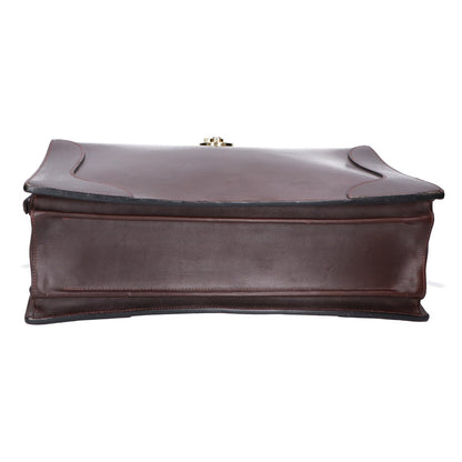 MANSOU Bridle leather three-gusset Dalles business bag/briefcase