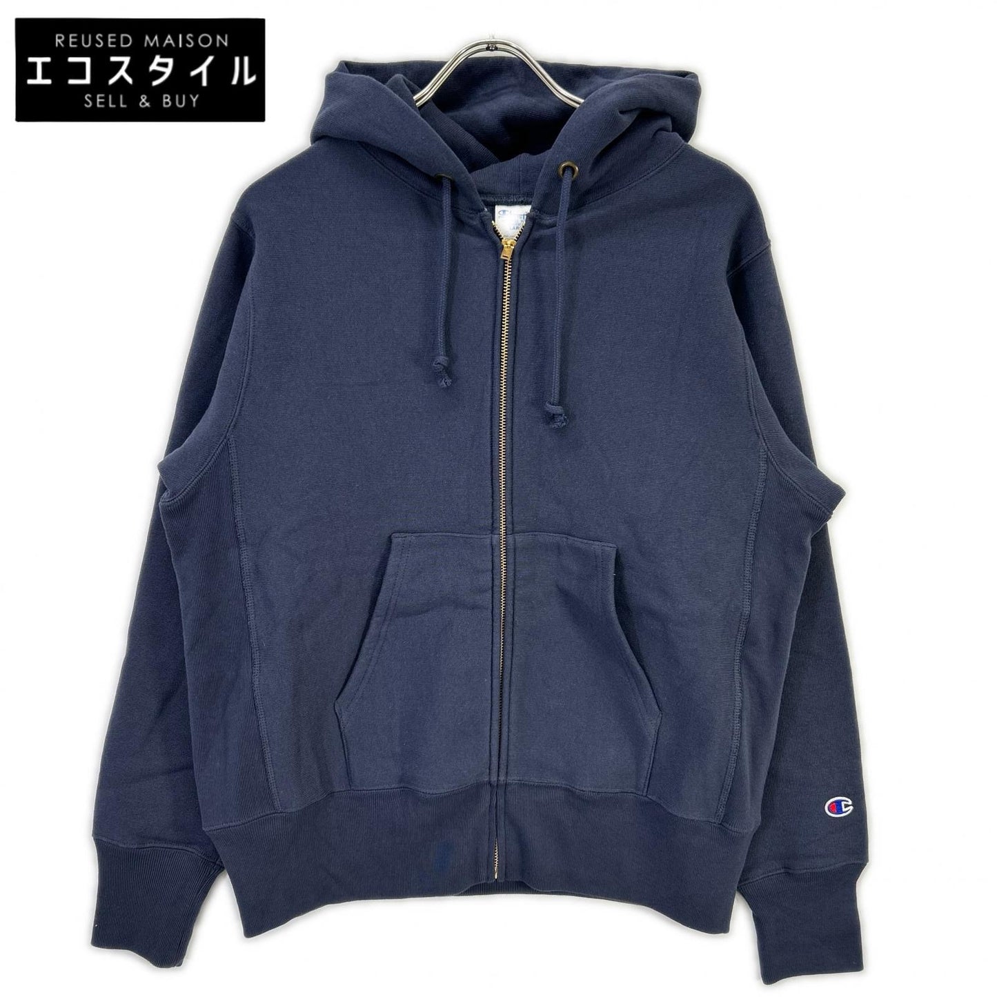 Champion チャンピオン C3-Y134 ネイビー Reverse Weave Zip Hooded Sweat ジップフーディ トップス