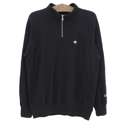 Champion チャンピオン REVERSE WEAVE HALF ZIP SWEATSHIRT プルオーバースウェット トップス メンズ ブラック L C3-Z005 トップス