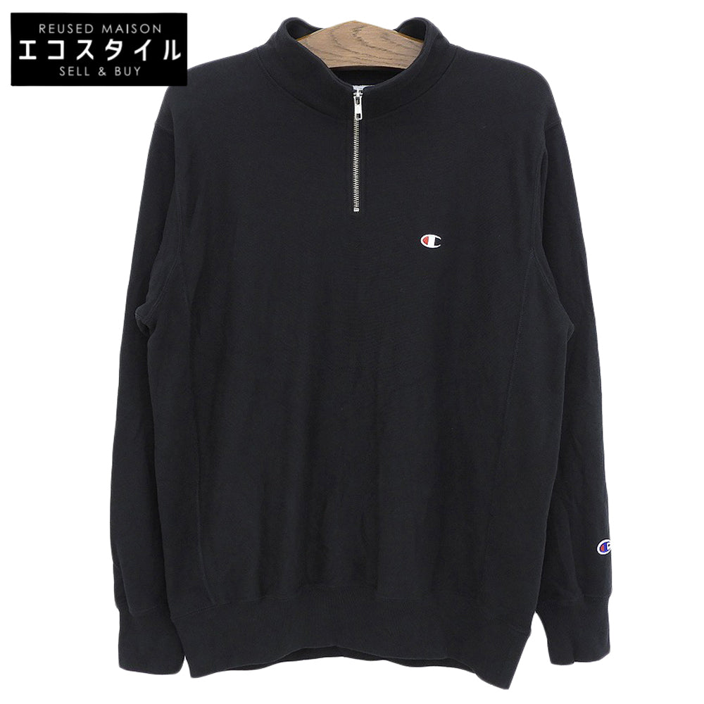 Champion チャンピオン REVERSE WEAVE HALF ZIP SWEATSHIRT プルオーバースウェット トップス メンズ ブラック L C3-Z005 トップス