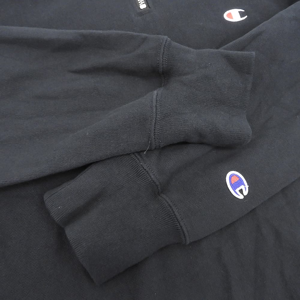 Champion チャンピオン REVERSE WEAVE HALF ZIP SWEATSHIRT プルオーバースウェット トップス メンズ ブラック L C3-Z005 トップス