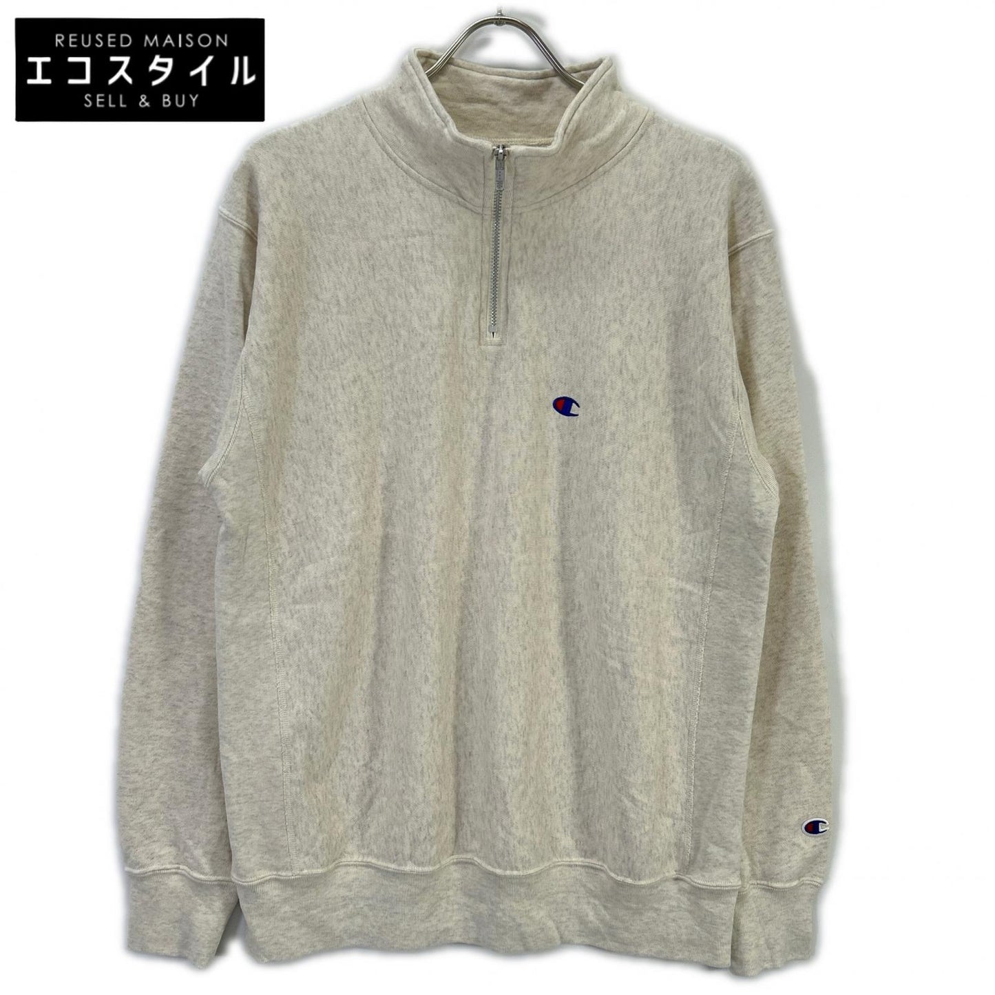 Champion チャンピオン C3-Z005 ホワイト REVERSE WEAVE HALF ZIP SWEATSHIRT プルオーバースウェット トップス