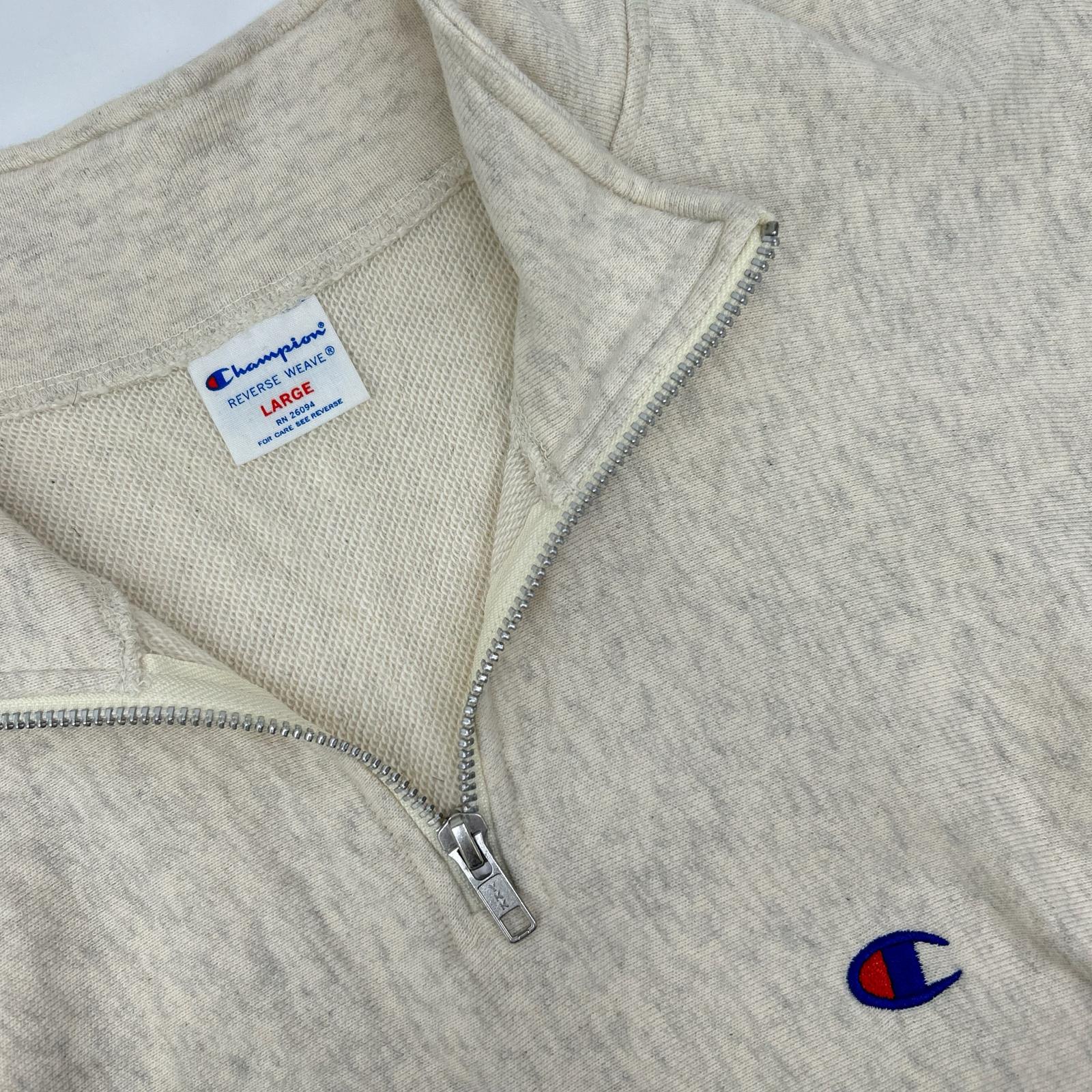 Champion チャンピオン C3-Z005 ホワイト REVERSE WEAVE HALF ZIP SWEATSHIRT プルオーバースウェット トップス